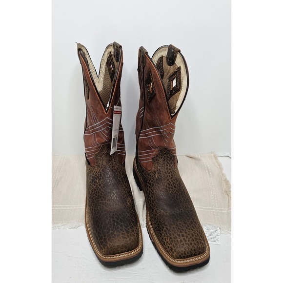Justin Men's Brown Design Dalhart Western Work Boots Size 11D - Picture 1 of 5